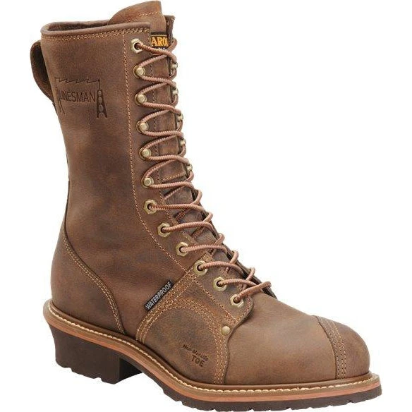 Carolina Men's Linesman 10" Comp Toe WP Work Boot - Brown - CA1904 3 Carolina Men's Linesman 10" Comp Toe WP Work Boot - Brown - CA1904