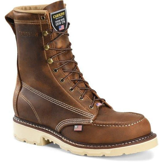 Carolina Men's Ferric 8" Steel Toe Moc Toe Work Boot - Brown - CA7516 3 Carolina Men's Ferric 8" Steel Toe Moc Toe Work Boot - Brown - CA7516