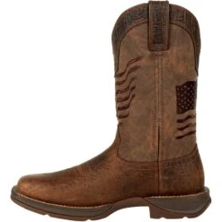 Durango Men's Rebel Distressed Flag Embroidery 12" Sqr Toe Western Boot -Overlook Boots Online Shop DDB0314 instep profile