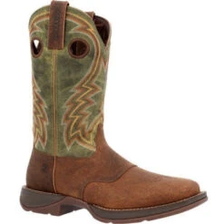 Durango Men's Rebel 12" Square Toe Western Work Boot -Hunter Green- DDB0390