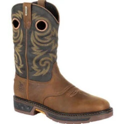 Georgia Men's Carbo-Tec LT 11" Pull-On WP Western Boot -Brown- GB00266