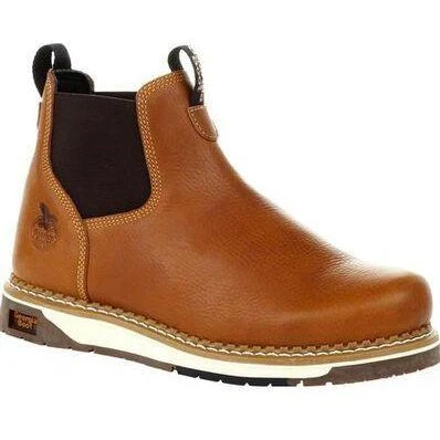 Georgia Men's AMP LT Wedge Soft Toe Chelsea Work Boot - Brown - GB00346 3 Georgia Men's AMP LT Wedge Soft Toe Chelsea Work Boot - Brown - GB00346