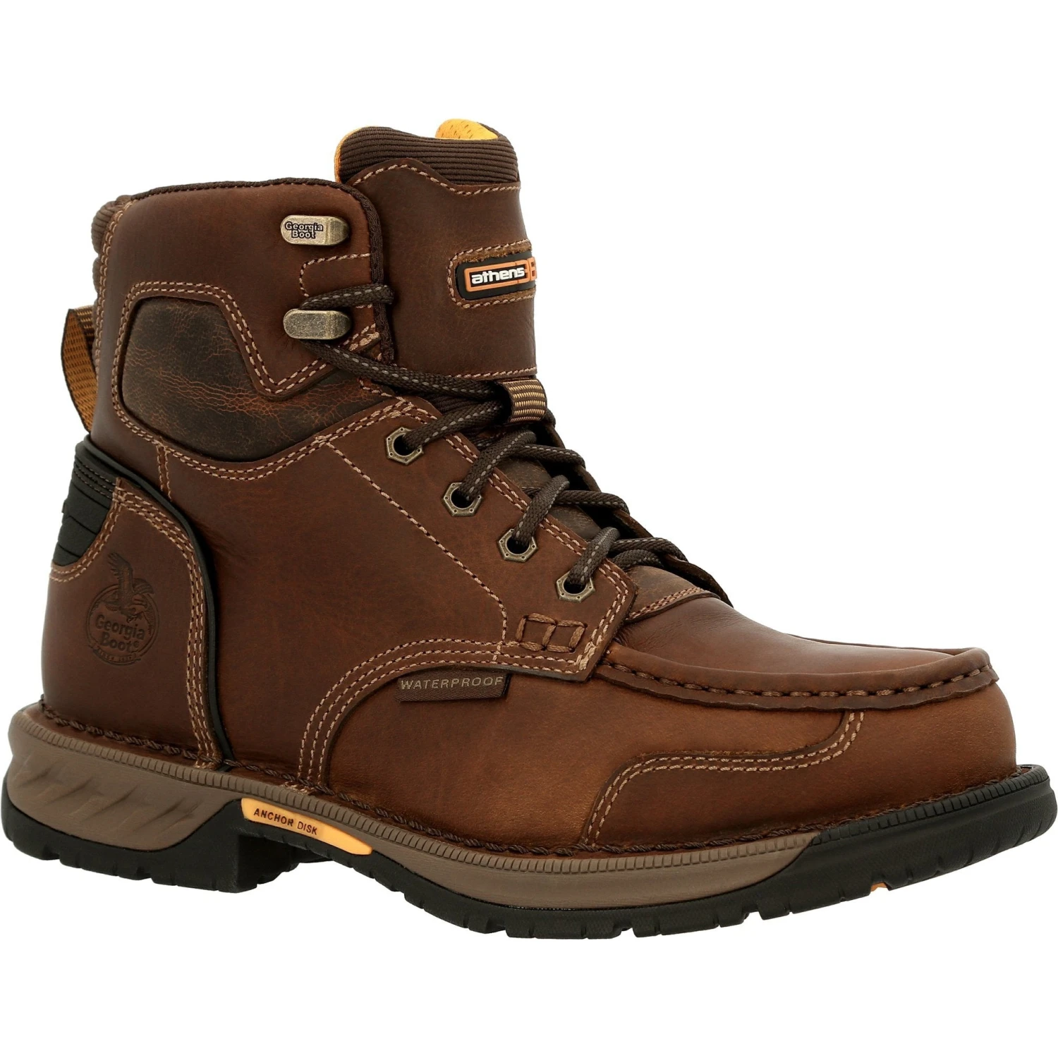 Georgia Men's Athens 360 5" Soft Toe WP Work Boot - Brown - GB00439 3 Georgia Men's Athens 360 5" Soft Toe WP Work Boot - Brown - GB00439