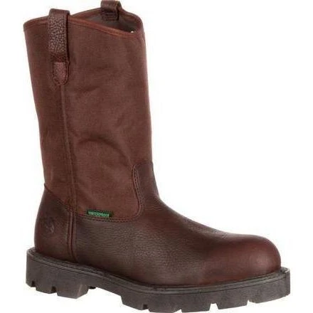 Georgia Men's Homeland Stl Toe WP Wellington Work Boot - Brown - G111 3 Georgia Men's Homeland Stl Toe WP Wellington Work Boot - Brown - G111