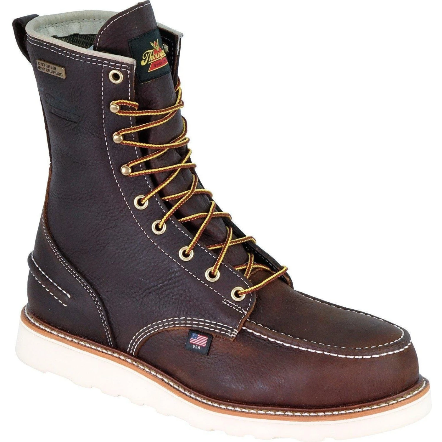 Thorogood Men's USA Made 1957 8" Moc Safety Toe WP Wedge Work Boot 804-3800 4 Thorogood Men's USA Made 1957 8" Moc Safety Toe WP Wedge Work Boot 804-3800 - Image 2